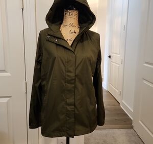 Lands' End Women's Green Hooded Utility Jacket
